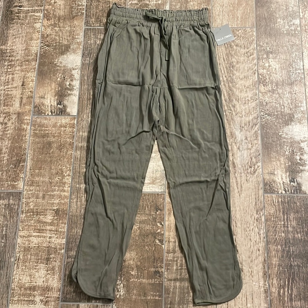 Olive Green Falls Creek Pull-On Crop Pant